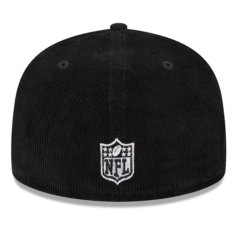 New Era Las Vegas Raiders Side Patch corduroy Fitted Hat-Black product image 2, provided for visual reference and product