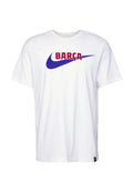 Nike Men Swoosh FC Barcelona Soccer T-Shirt-White product image 1, provided for visual reference and product detail review