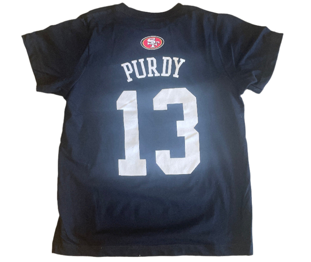Youth Brock Purdy San Francisco 49ers Name and Number T-shirt product image 2, provided for visual reference and product