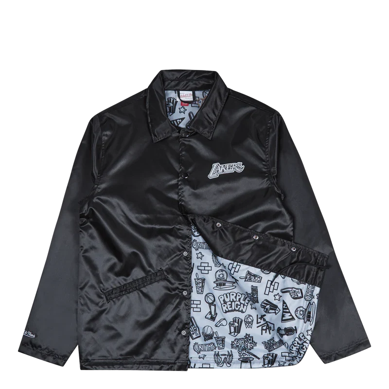 Los Angeles Lakers Mitchell & Ness NBA Doodle Coaches Jacket product image 2