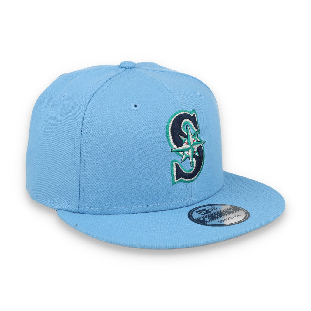 New Era Seattle Mariners 9Fifty Snapback Hat-Sky Blue product image 1, provided for visual reference and product detail