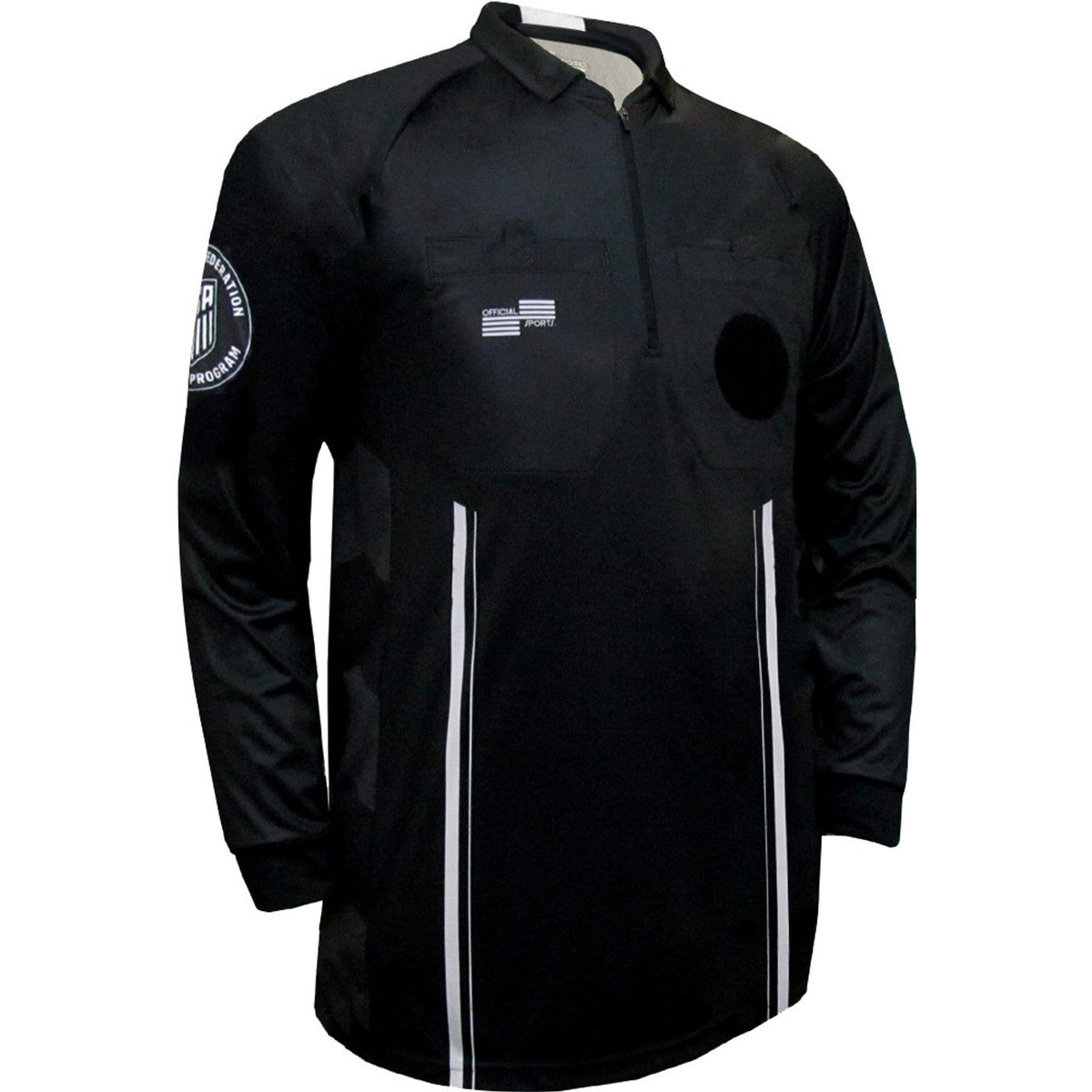 Official Sports Men USSF Pro Referee Jersey L/S-Black product image 1, provided for visual reference and product detail