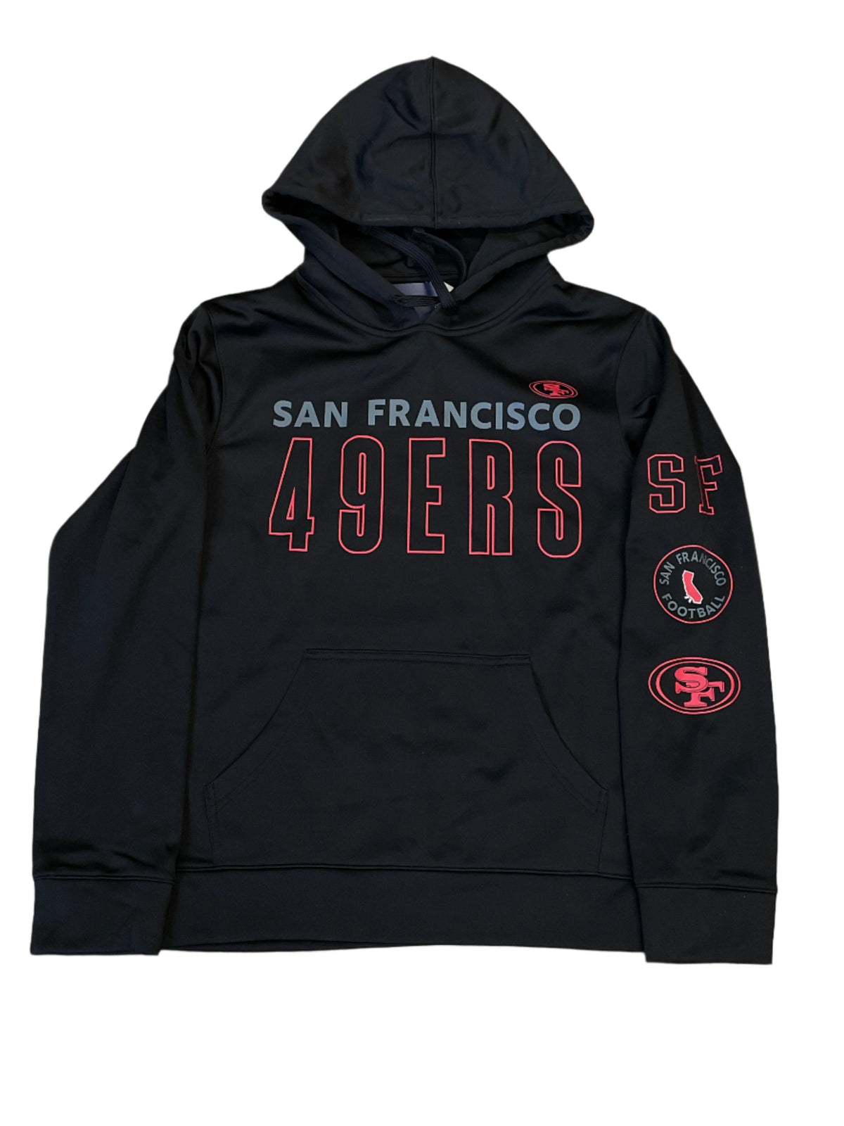 Fanatics Men San Francisco 49ers Trench Hoodie - Black product image 1, provided for visual reference and product detail