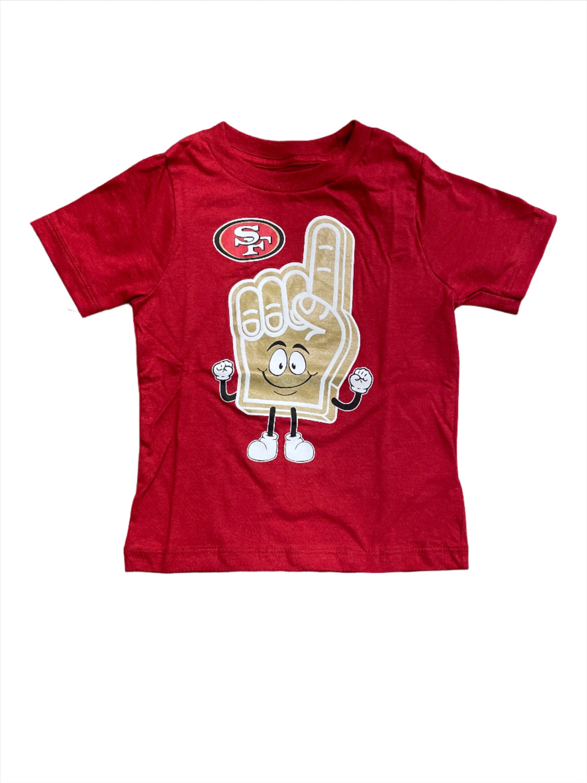 San Francisco Toddler 49ERS Hand Off SS CTN T-Shirt product image 1, provided for visual reference and product detail review