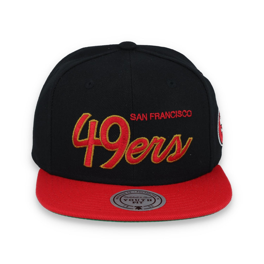 Mitchell & Ness Youth San Francisco 49ers Script Snapback Hat product image 1, provided for visual reference and product