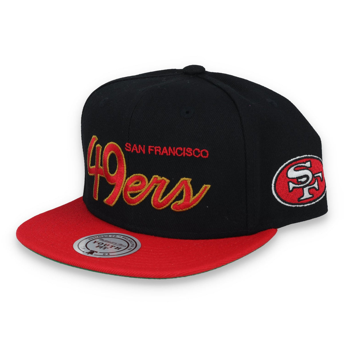 Mitchell & Ness Youth San Francisco 49ers Script Snapback Hat product image 4, provided for visual reference and product