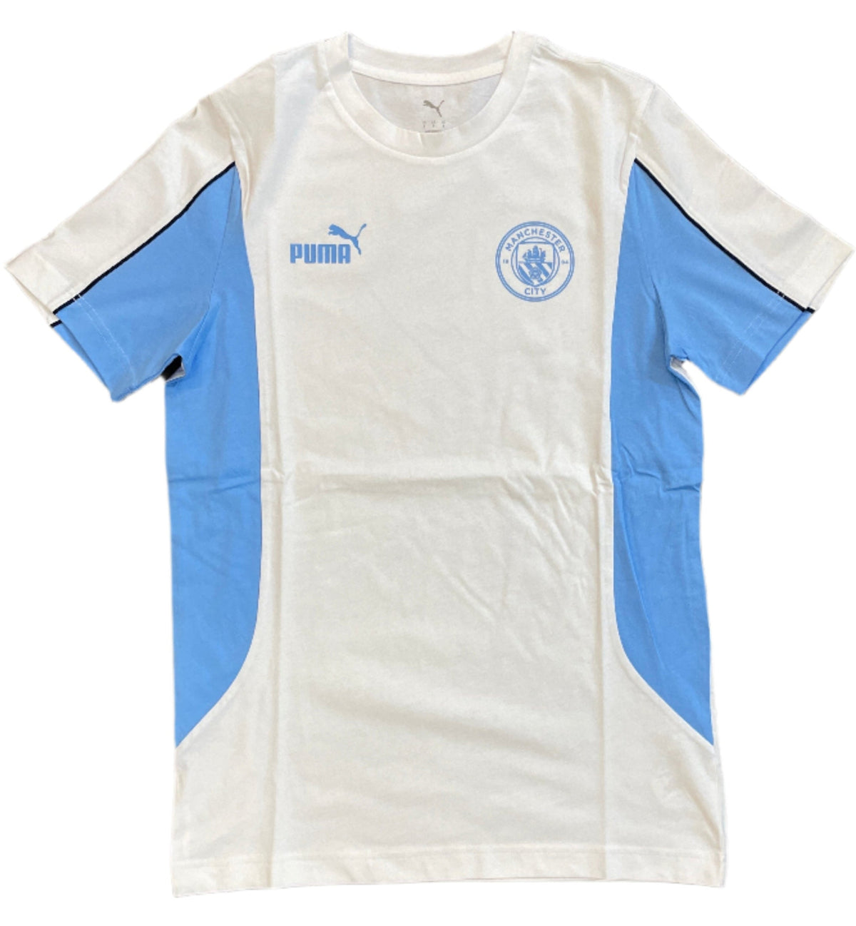 Puma Men Manchester City Ftbl Archive T-Shirt-White product image 1, provided for visual reference and product detail review