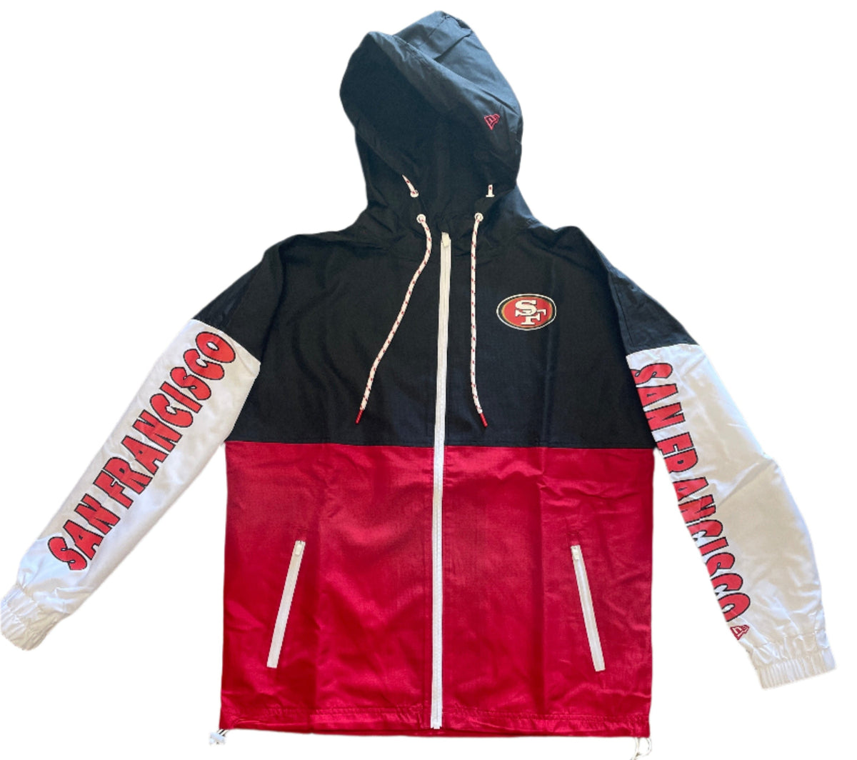 New Era San Francisco 49ers Windbreaker Jacket product image 1, provided for visual reference and product detail review