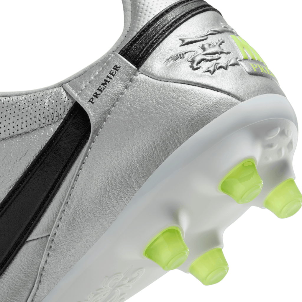 Nike Premier 3 FG-Metallic Silver/Black-Volt product image 7, provided for visual reference and product detail review