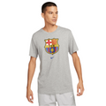 Nike Men FC Barcelona Crest Soccer T-Shirt-Grey product image 1, provided for visual reference and product detail review