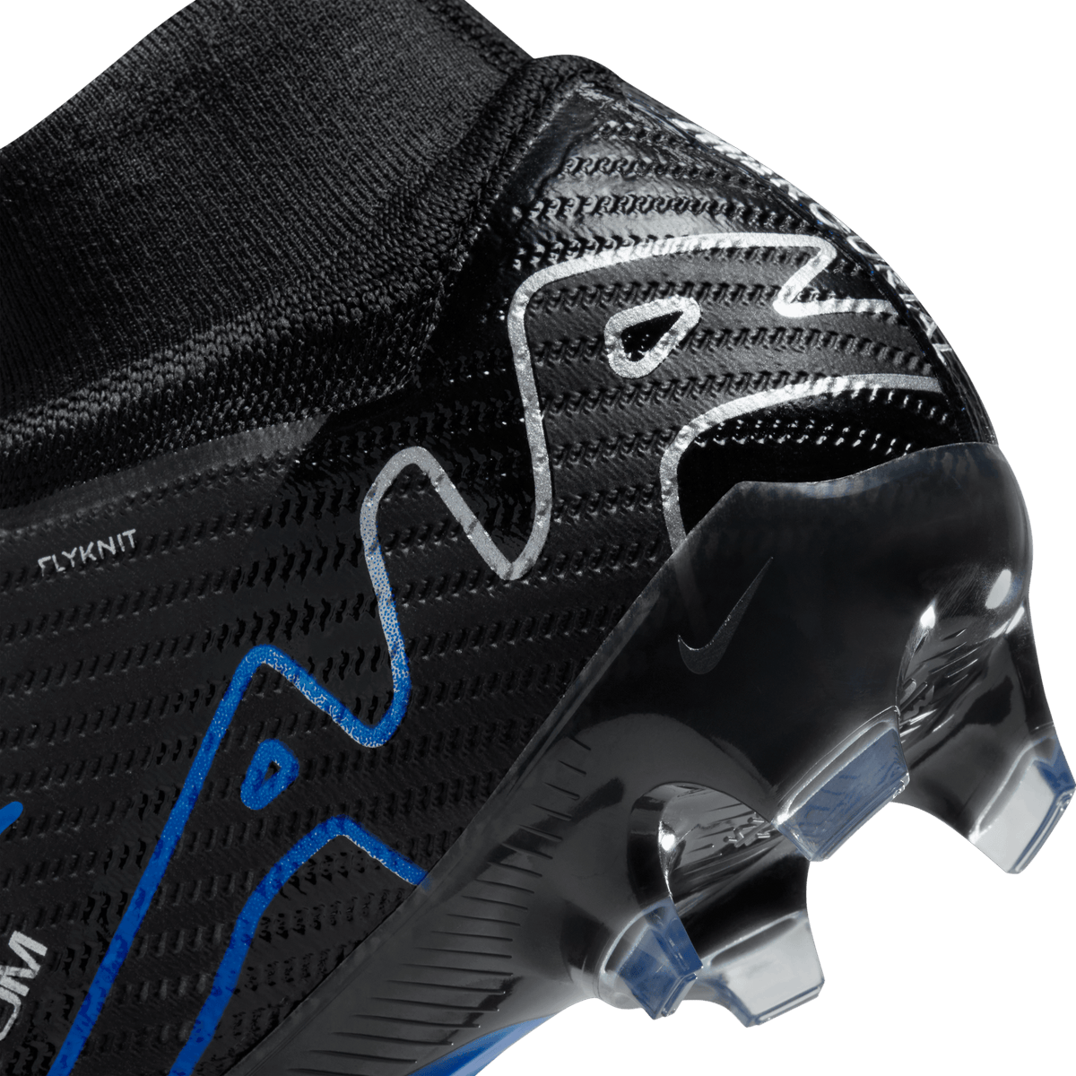 Nike Zoom Mercurial Superfly 9 Elite FG-Black/Blue product image 6, provided for visual reference and product detail review