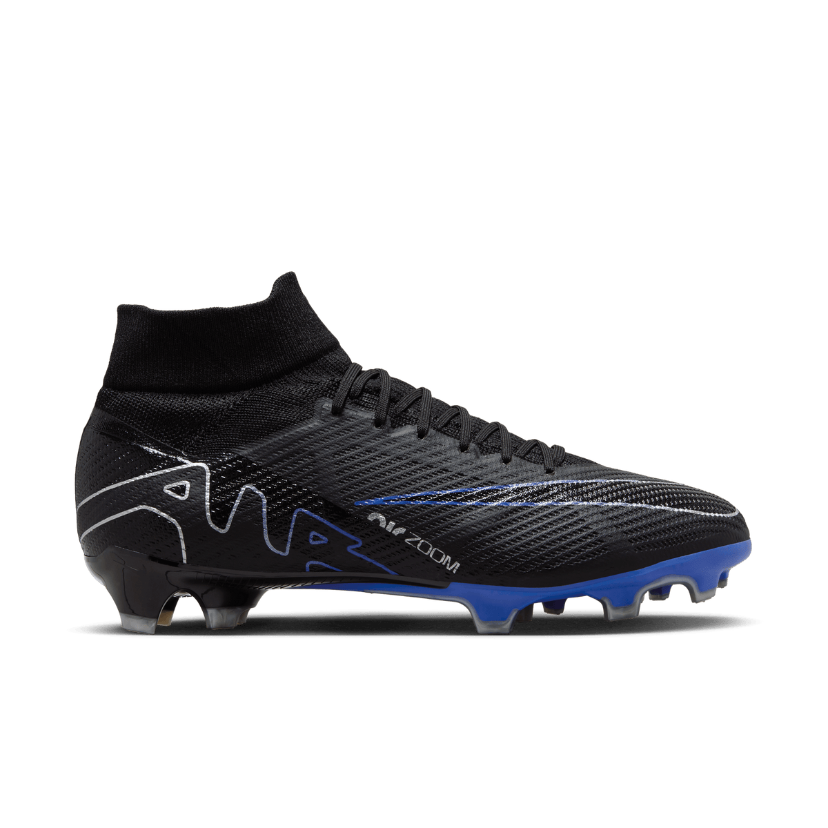 Nike Zoom Mercurial Superfly 9 Pro FG-Black/Blue product image 1, provided for visual reference and product detail review