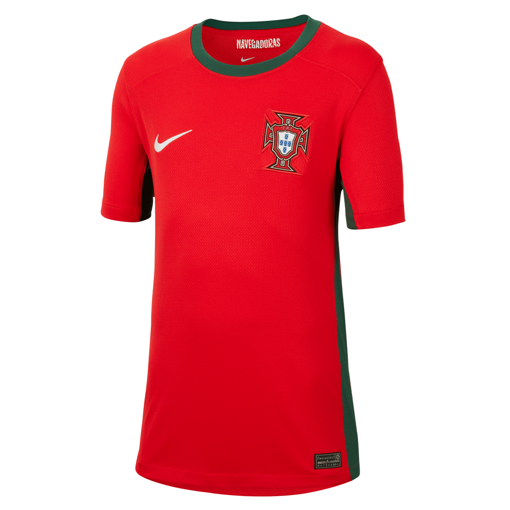 Nike Youth Portugal Stadium Home Dri-FIT Soccer Jersey 2023 product image 1, provided for visual reference and product