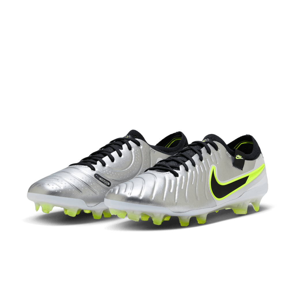 Nike Tiempo Legend 10 Elite FG-Metallic Silver/Black/Volt product image 4, provided for visual reference and product detail