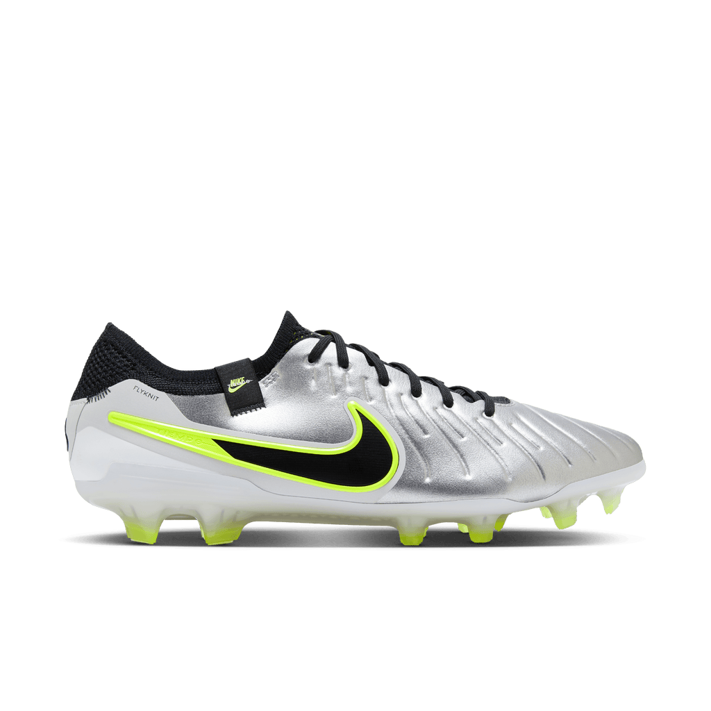 Nike Tiempo Legend 10 Elite FG-Metallic Silver/Black/Volt product image 1, provided for visual reference and product detail