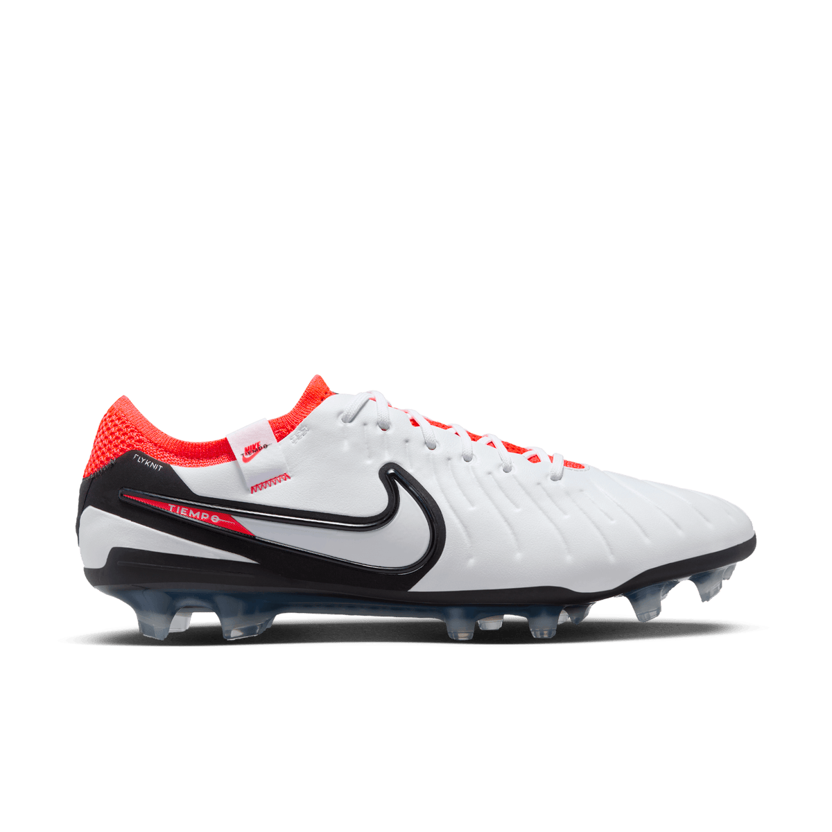 Nike Tiempo Legend 10 Elite FG-White/Black-Bright Crimson product image 1, provided for visual reference and product detail