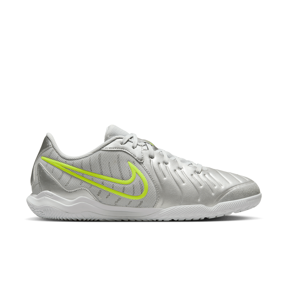 Nike Tiempo Legend 10 Academy IC-Metallic Silver/ White-Volt product image 1, provided for visual reference and product