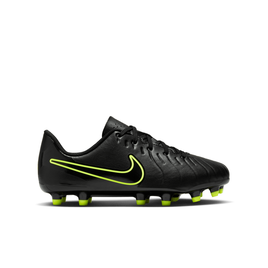 Nike Jr. Tiempo Legend 10 Club FG-Black/Volt product image 1, provided for visual reference and product detail review