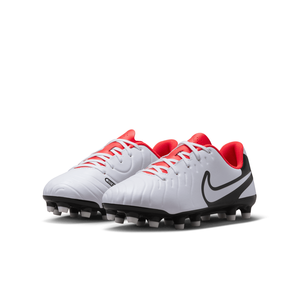 Nike Jr. Tiempo Legend 10 Club FG-WHITE/BLACK/BRIGHT CRIMSON product image 3, provided for visual reference and product