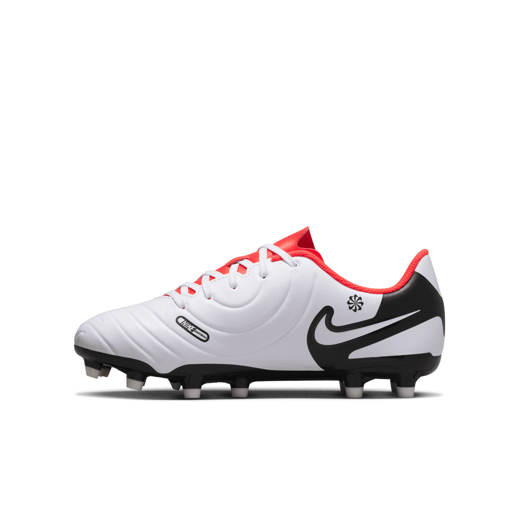 Nike Jr. Tiempo Legend 10 Club FG-WHITE/BLACK/BRIGHT CRIMSON product image 2, provided for visual reference and product