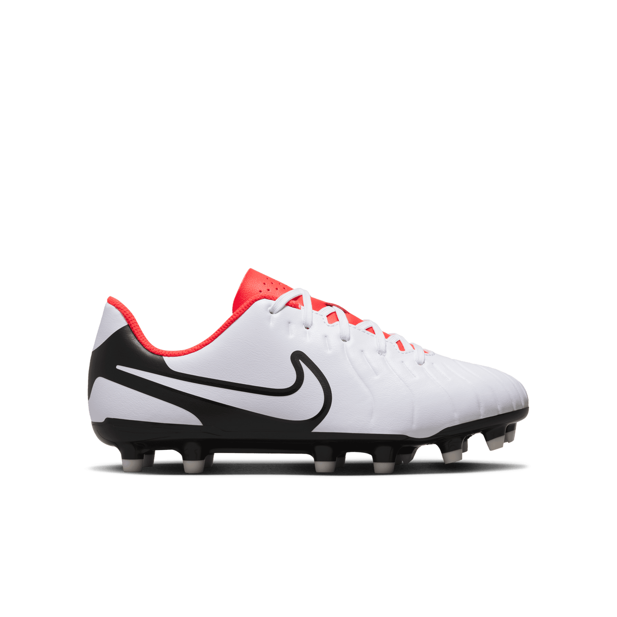 Nike Jr. Tiempo Legend 10 Club FG-WHITE/BLACK/BRIGHT CRIMSON product image 1, provided for visual reference and product