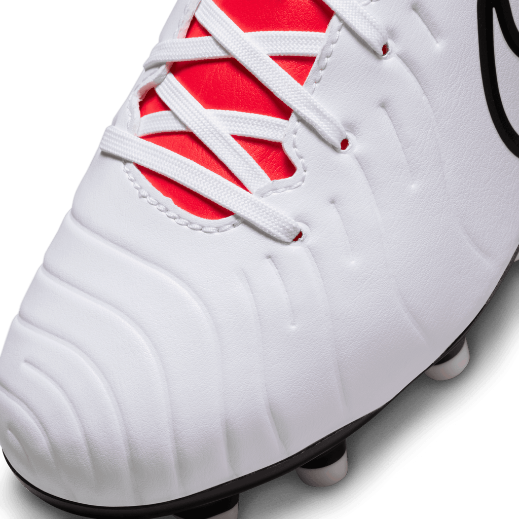 Nike Jr. Tiempo Legend 10 Club FG-WHITE/BLACK/BRIGHT CRIMSON product image 6, provided for visual reference and product
