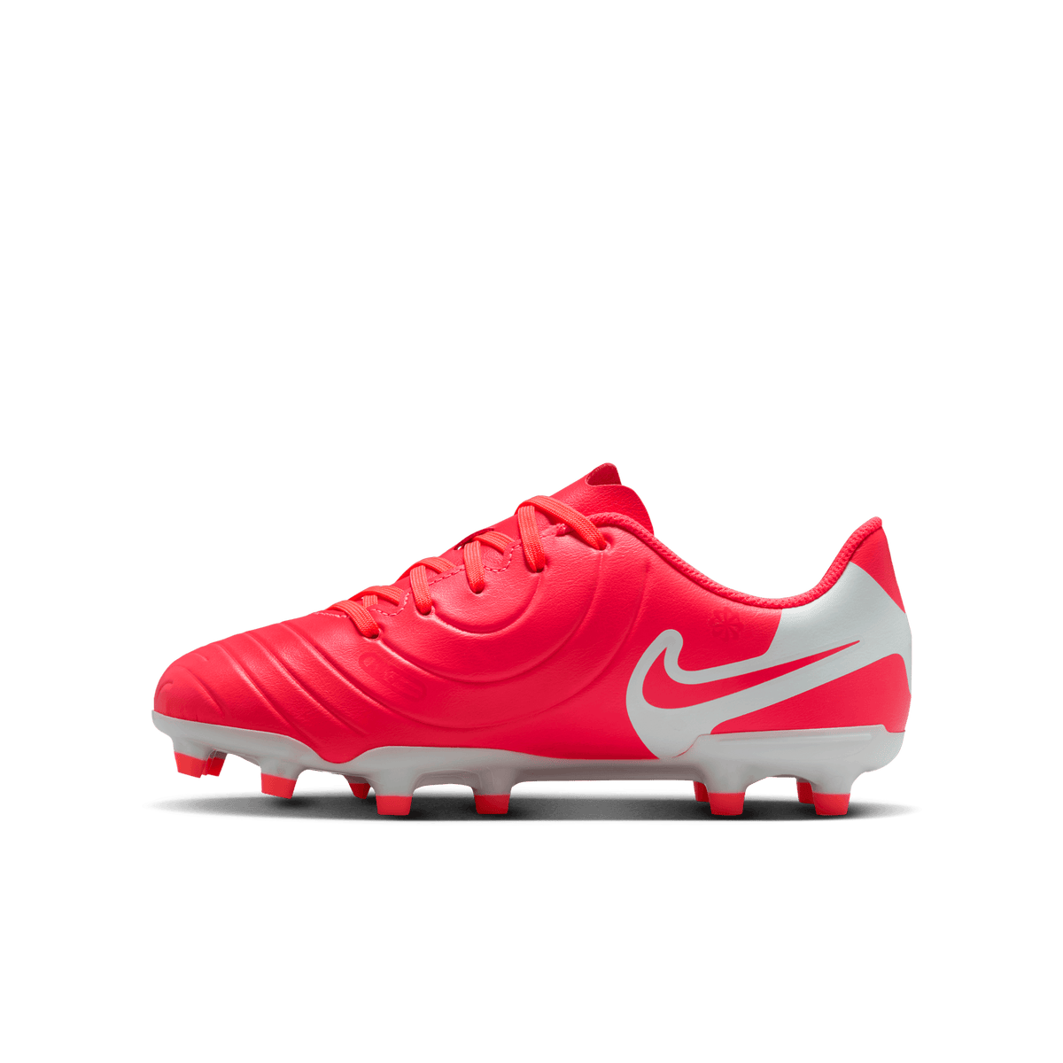 Nike Jr. Tiempo Legend 10 Club FG-Hot Lava/White product image 2, provided for visual reference and product detail review