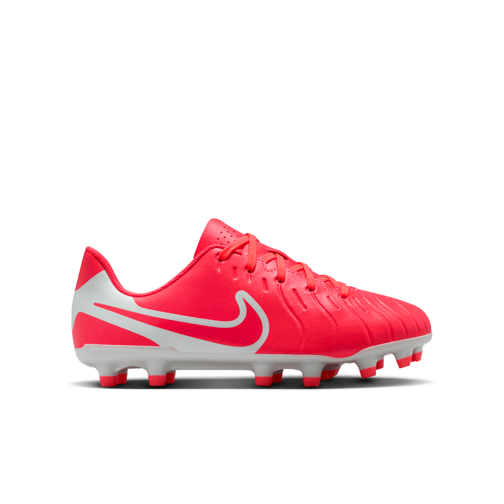 Nike Jr. Tiempo Legend 10 Club FG-Hot Lava/White product image 1, provided for visual reference and product detail review