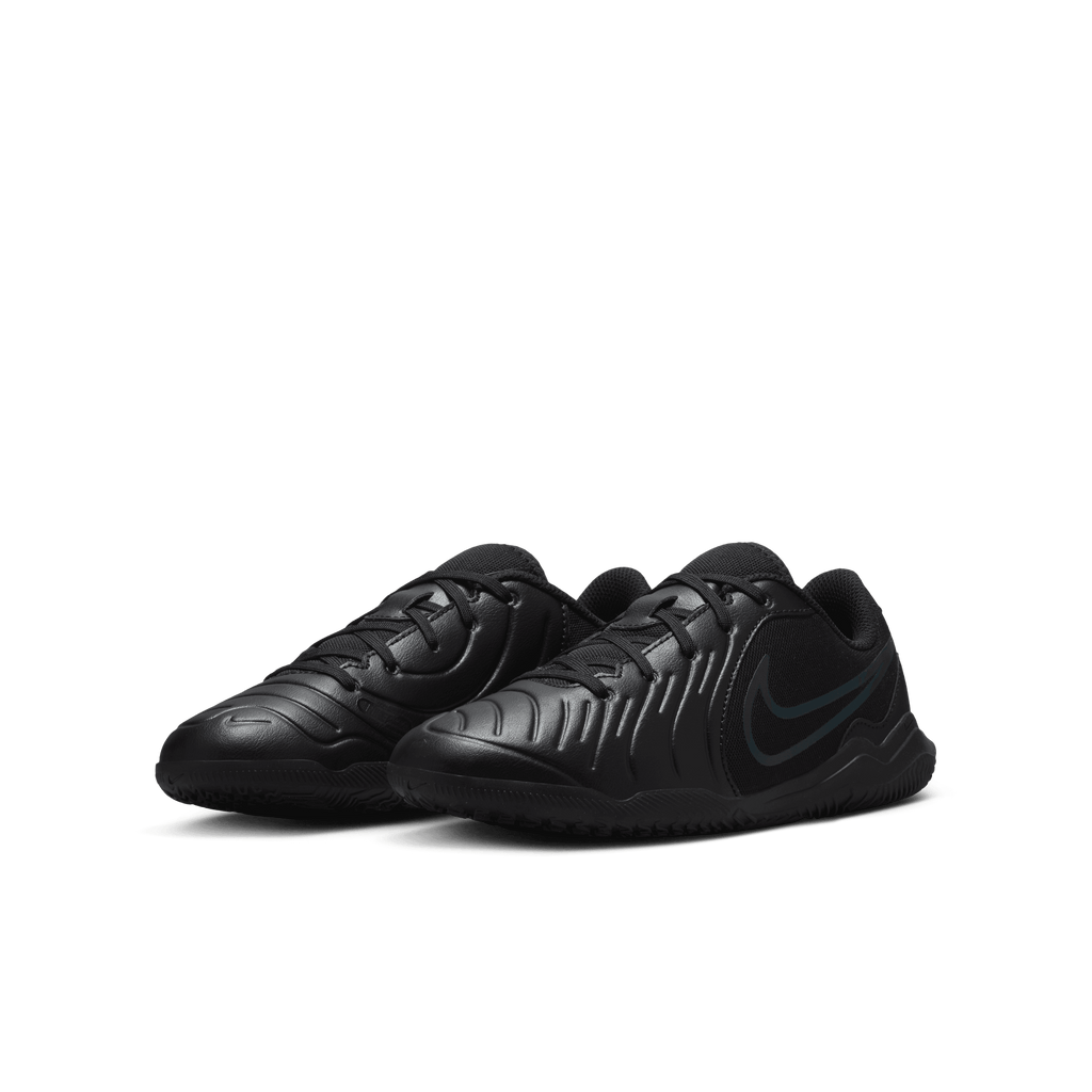 Nike Jr.Little/Big Kids' Indoor/Court Tiempo Legend 10 Club Low-Top Soccer Shoes-Black/Deep Jungle product image 3, provided