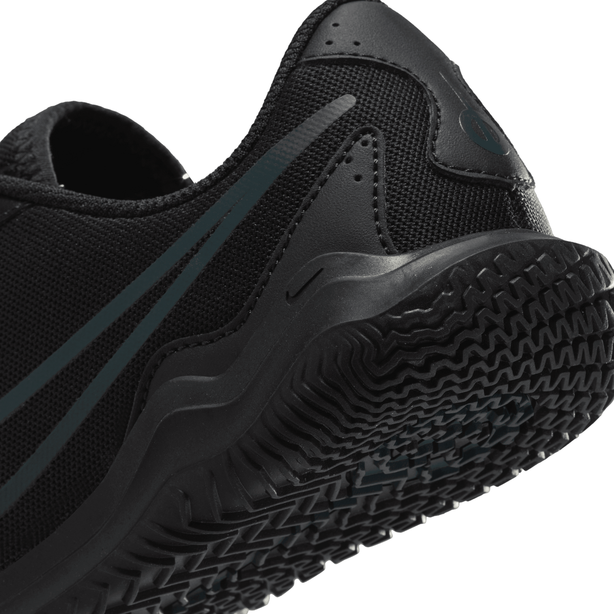 Nike Jr.Little/Big Kids' Indoor/Court Tiempo Legend 10 Club Low-Top Soccer Shoes-Black/Deep Jungle product image 6, provided