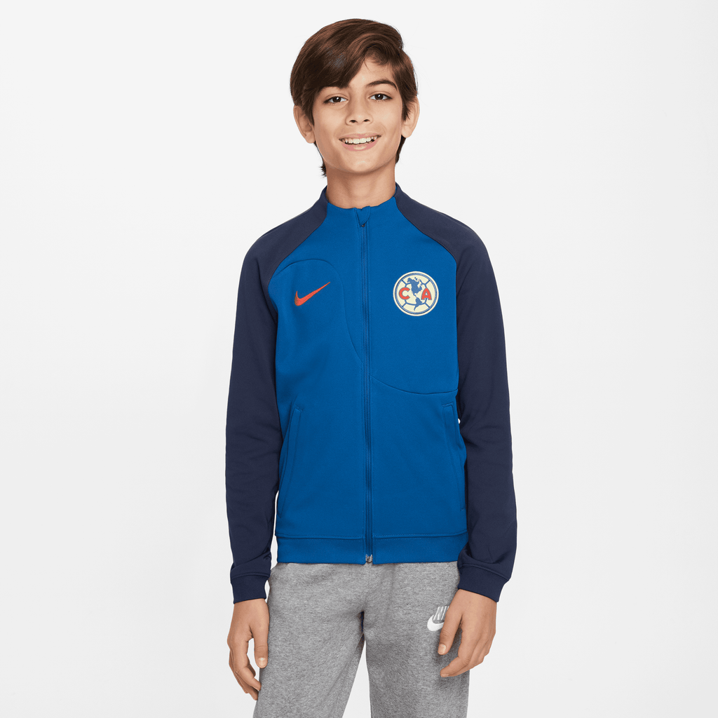 Nike Club América Academy Pro Big Kids' Knit Soccer Jacket product image 1, provided for visual reference and product detail