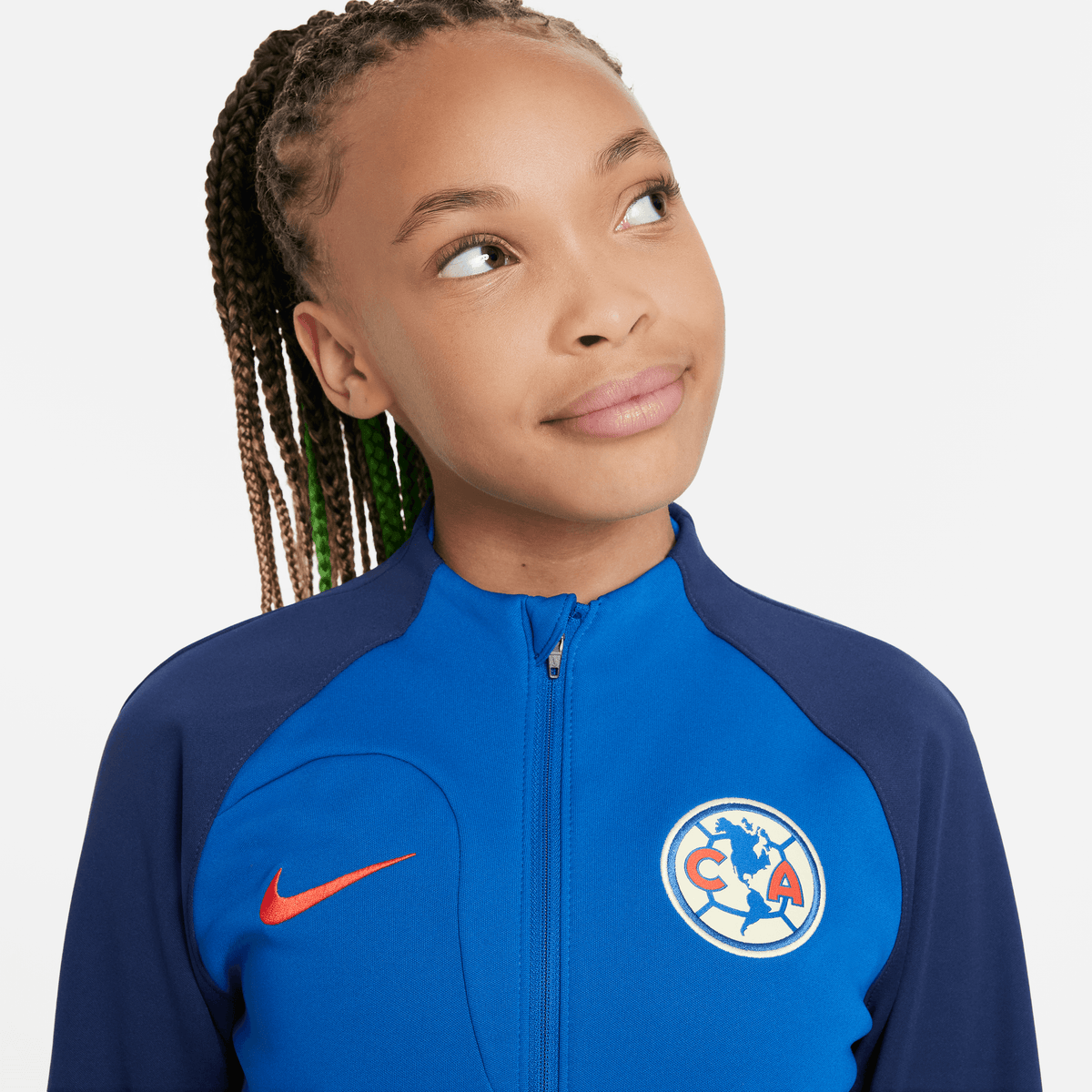 Nike Club América Academy Pro Big Kids' Knit Soccer Jacket product image 3, provided for visual reference and product detail