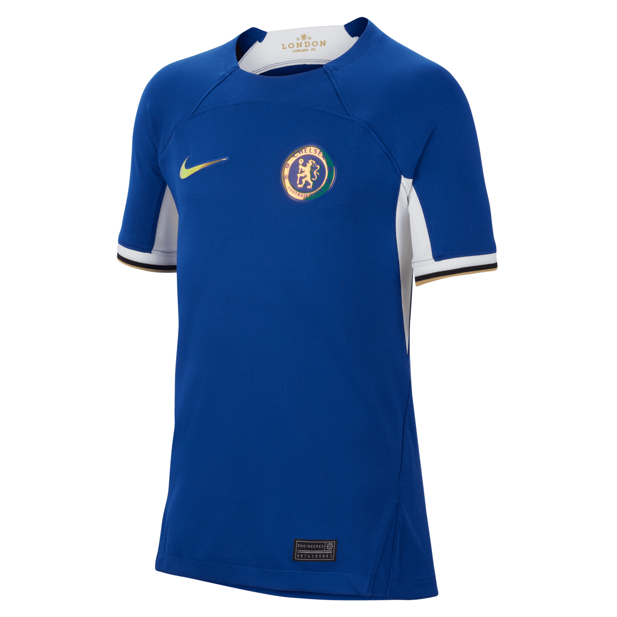 Nike Youth Chelsea FC Stadium Home Dri-FIT Soccer Jersey 2023/24 product image 1, provided for visual reference and product