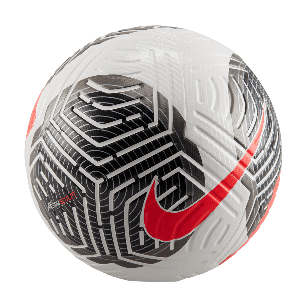 Nike Club Elite Soccer Ball-White/Black/Bright Crimson product image 1, provided for visual reference and product detail