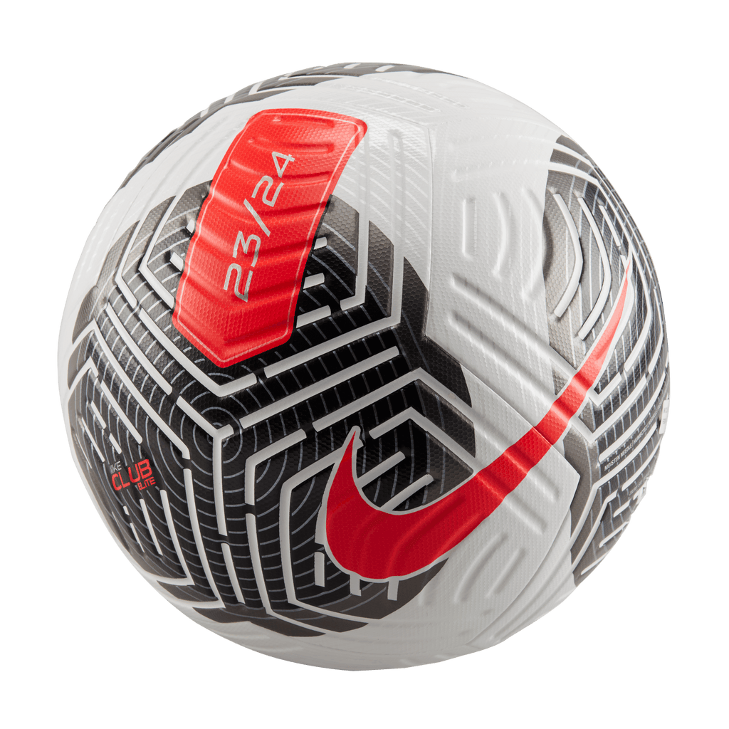 Nike Club Elite Soccer Ball-White/Black/Bright Crimson product image 2, provided for visual reference and product detail