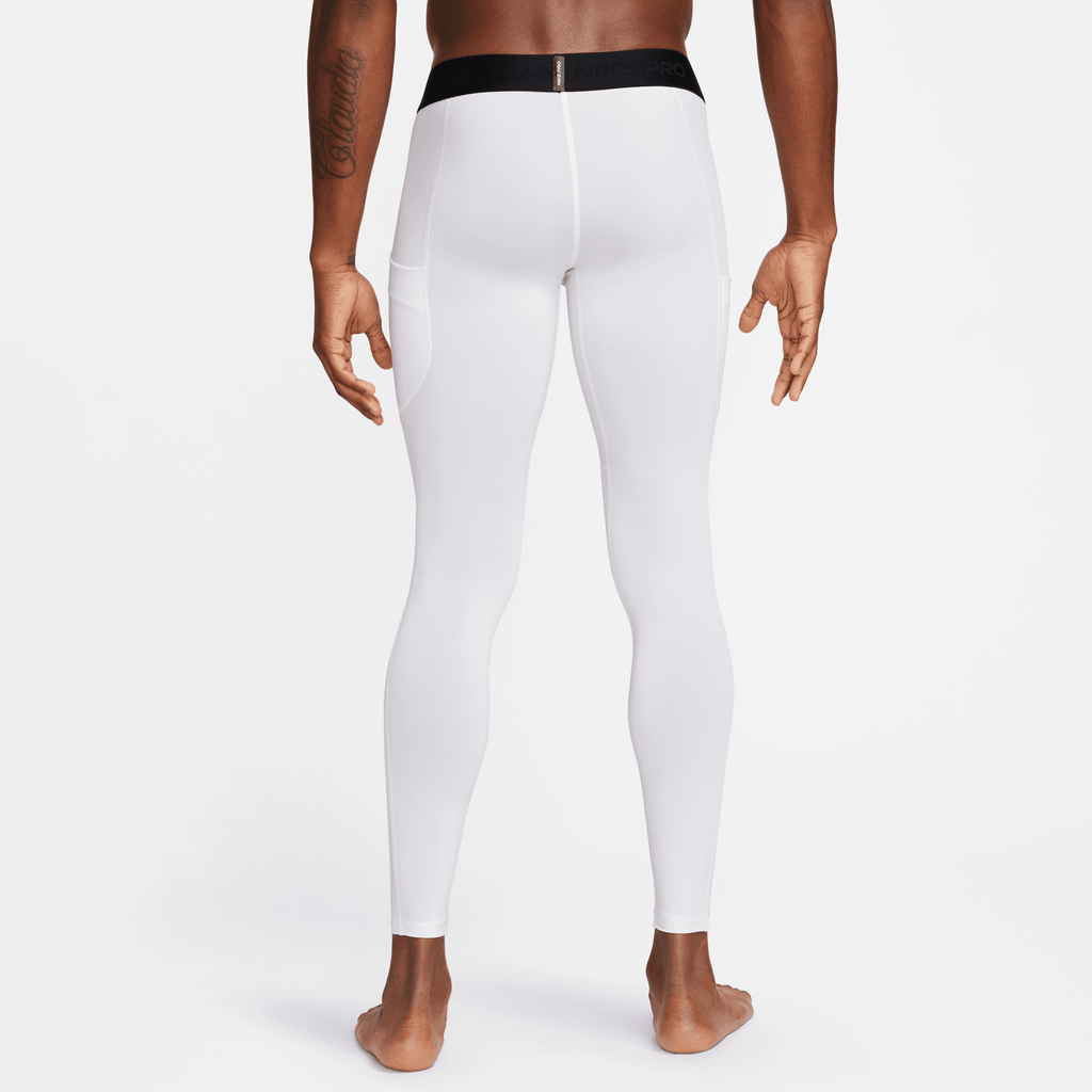 Nike Pro Men Dri-FIT Fitness Tights - White product image 2, provided for visual reference and product detail review