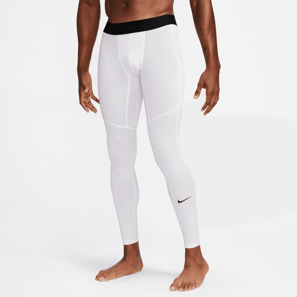 Nike Pro Men Dri-FIT Fitness Tights - White product image 1, provided for visual reference and product detail review
