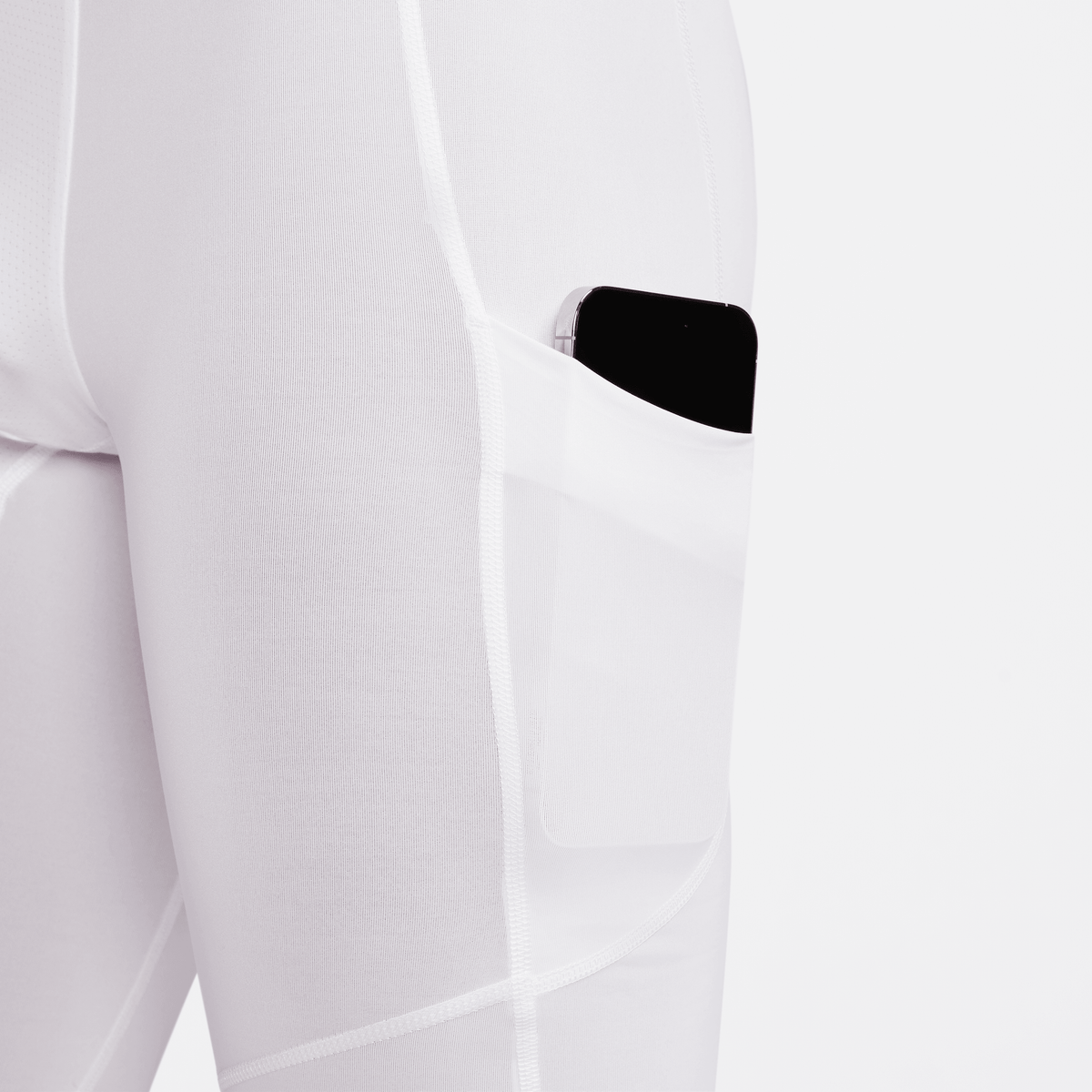 Nike Pro Men Dri-FIT Fitness Tights - White product image 3, provided for visual reference and product detail review
