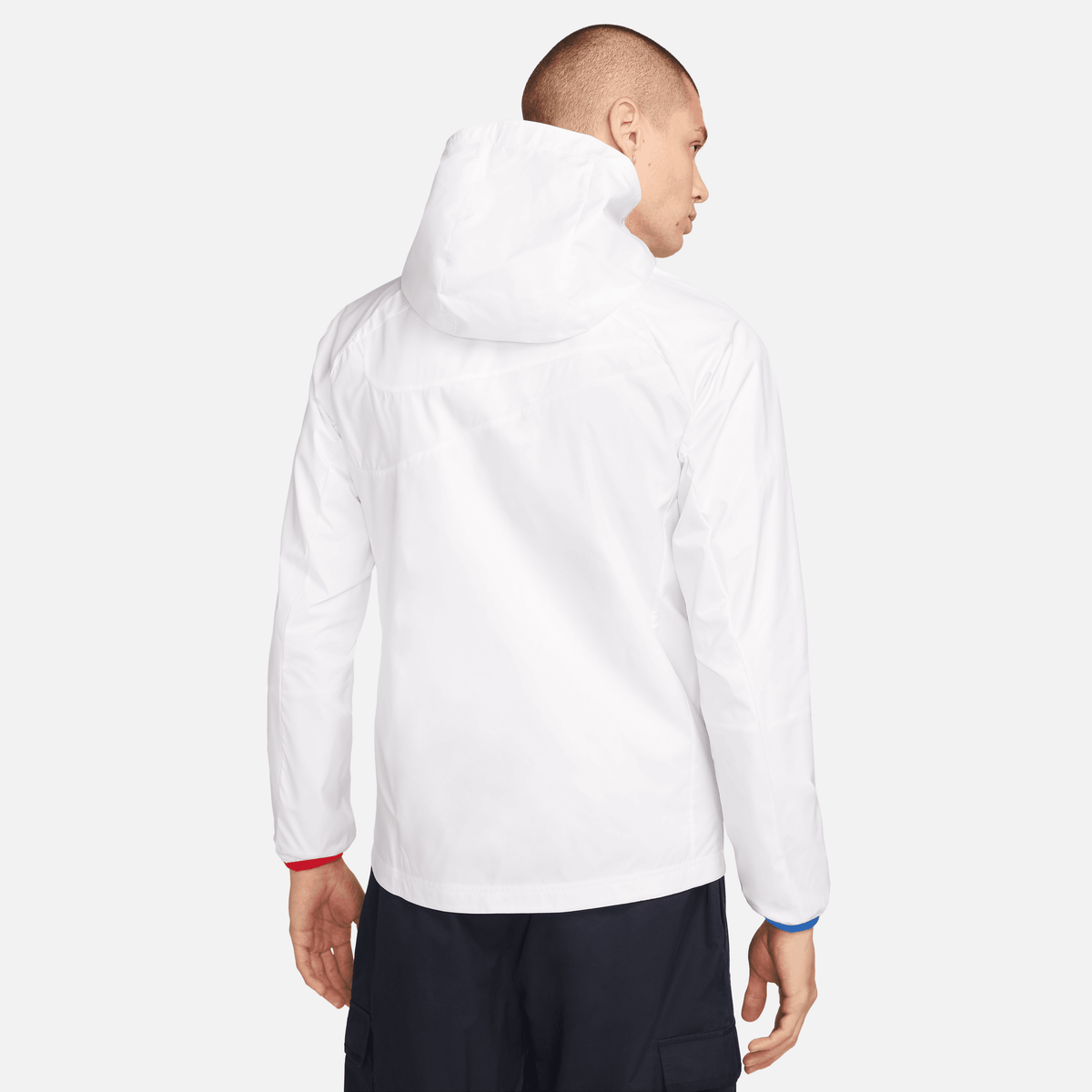 Nike Men FC Barcelona AWF Soccer Jacket-White/Royal Blue/Royal Blue product image 2, provided for visual reference and