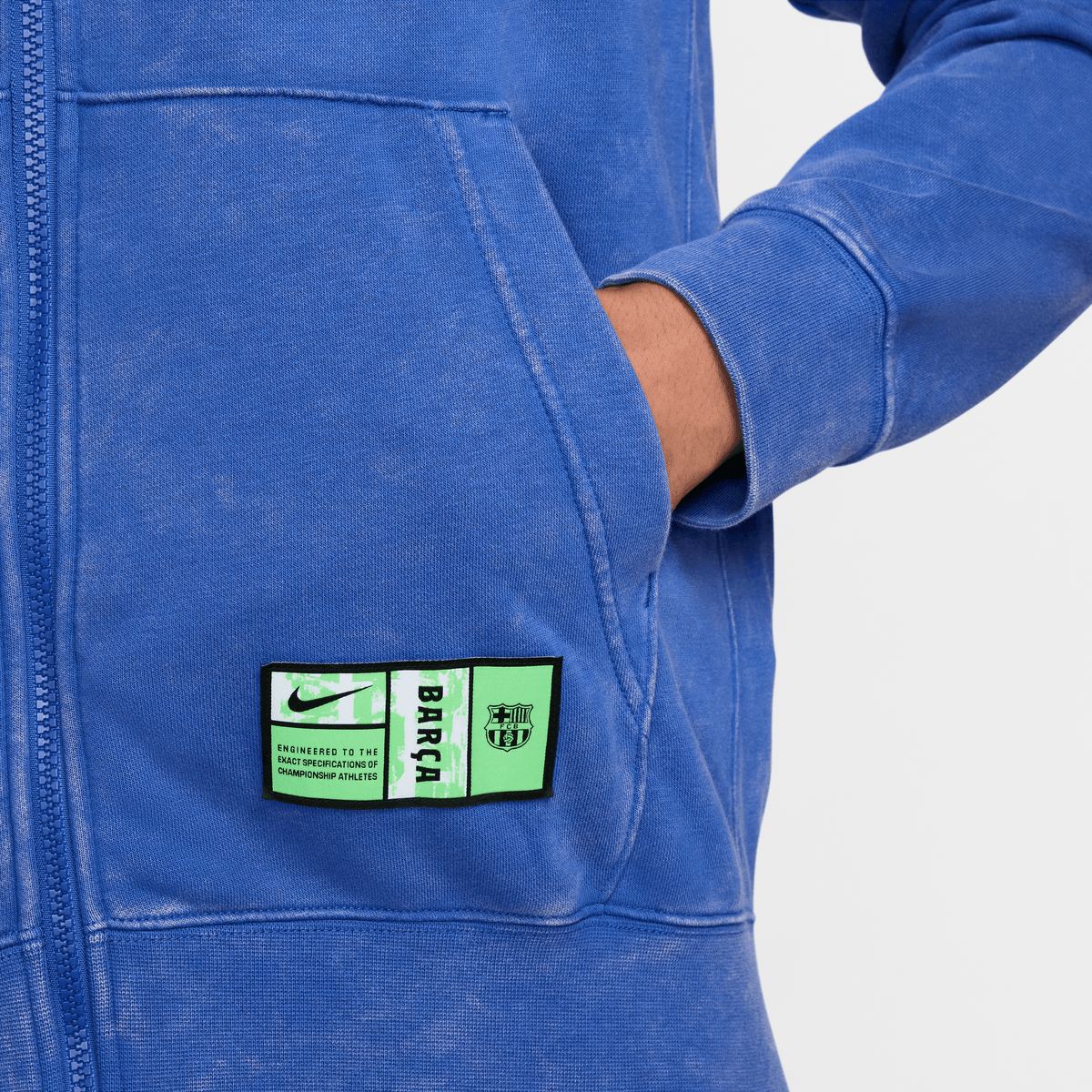 Nike FC Barcelona Club Third Soccer French Terry Full-Zip Hoodie product image 4, provided for visual reference and product