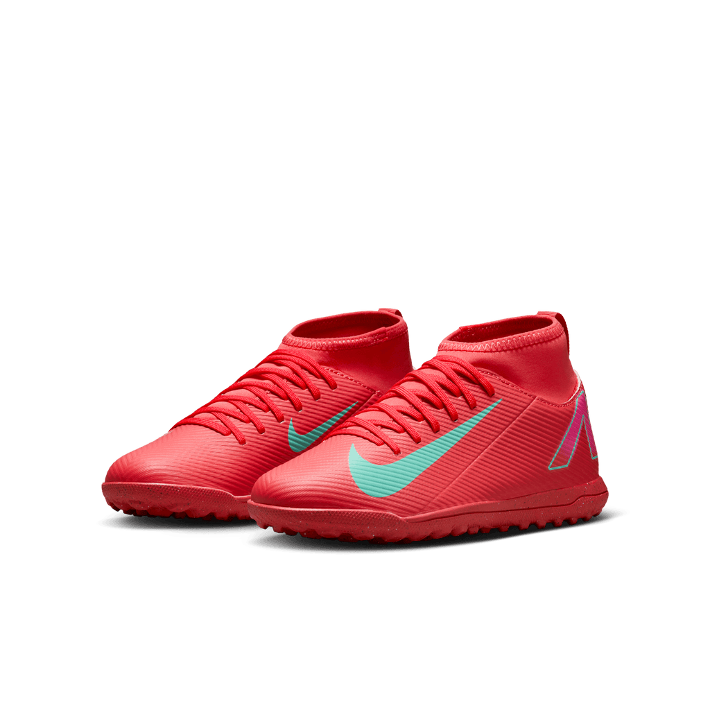 Nike Jr. Mercurial Superfly 10 Club TF-Ember Glow/Aurora Green product image 3, provided for visual reference and product