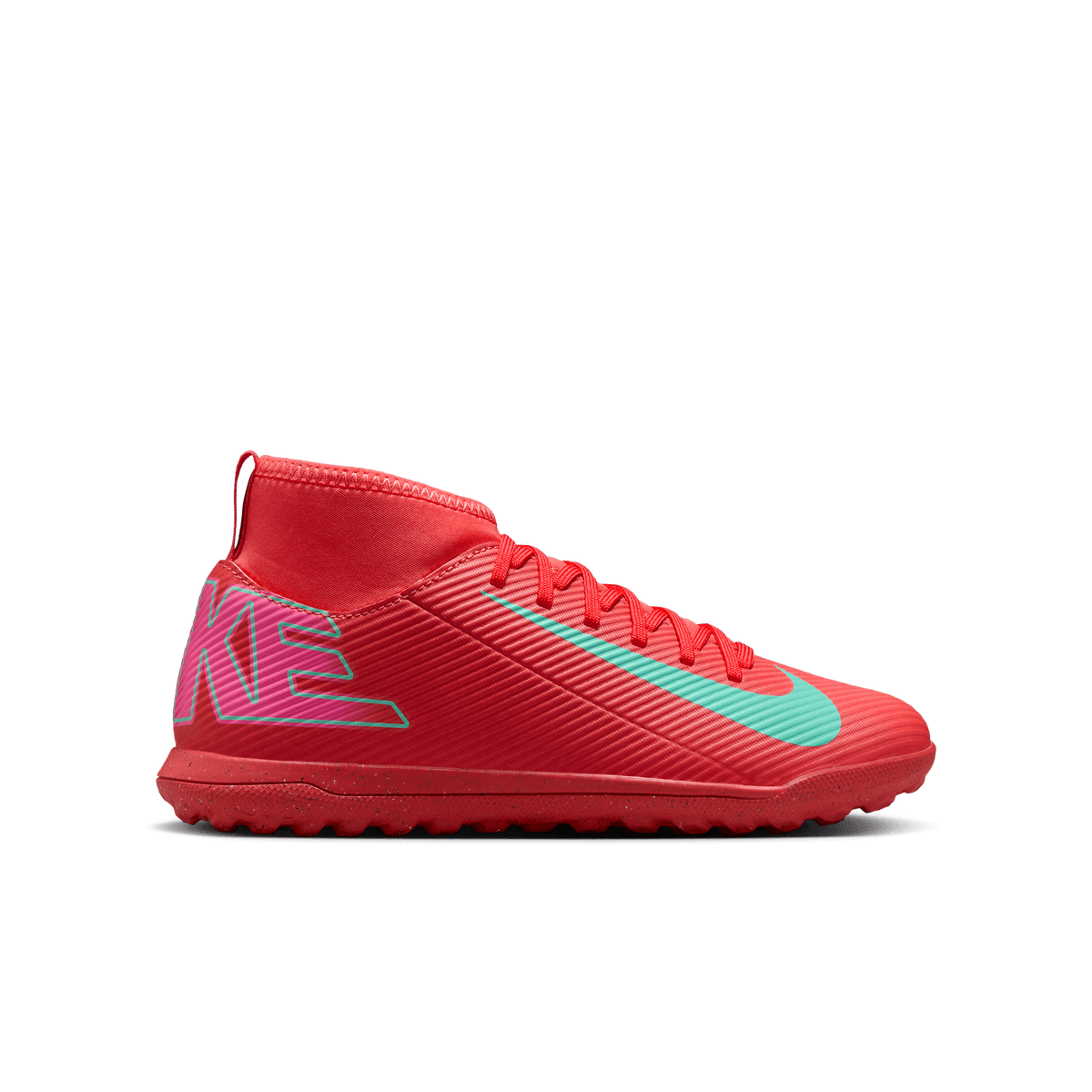 Nike Jr. Mercurial Superfly 10 Club TF-Ember Glow/Aurora Green product image 1, provided for visual reference and product