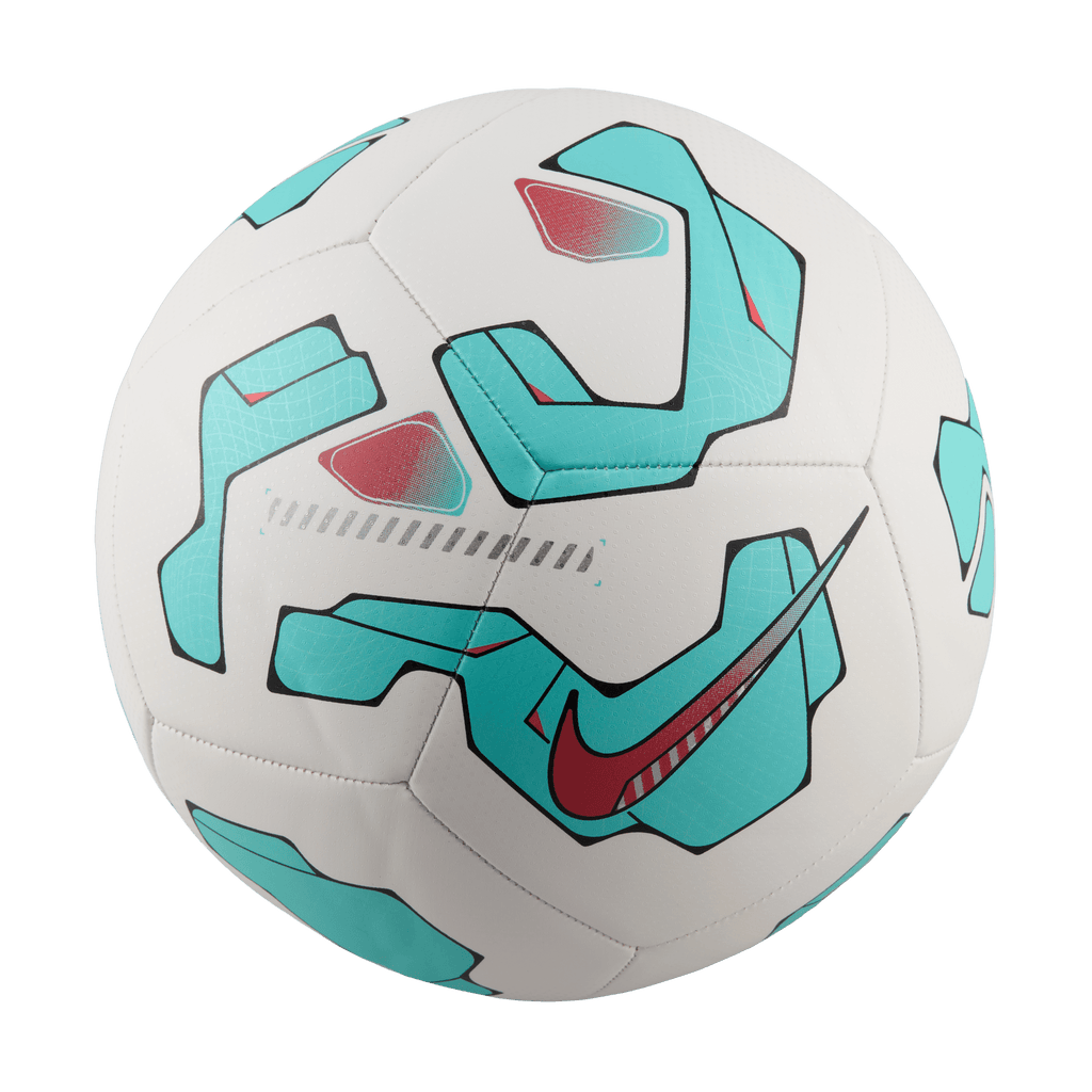 Nike Pitch Soccer Ball-White/Aurora Green/Ember Glow product image 2, provided for visual reference and product detail review