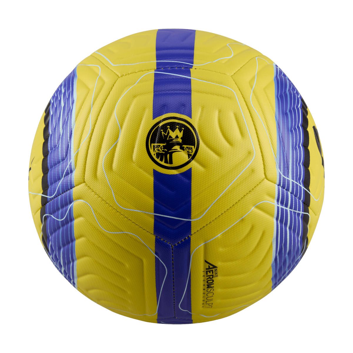 Nike Premier League Academy Soccer Ball-Yellow/Blue/Black product image 1, provided for visual reference and product detail