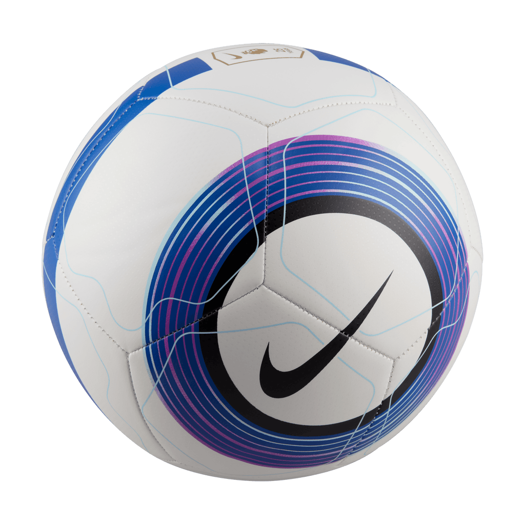 Nike Premier League Pitch Soccer Ball-White/blue/black product image 1, provided for visual reference and product detail