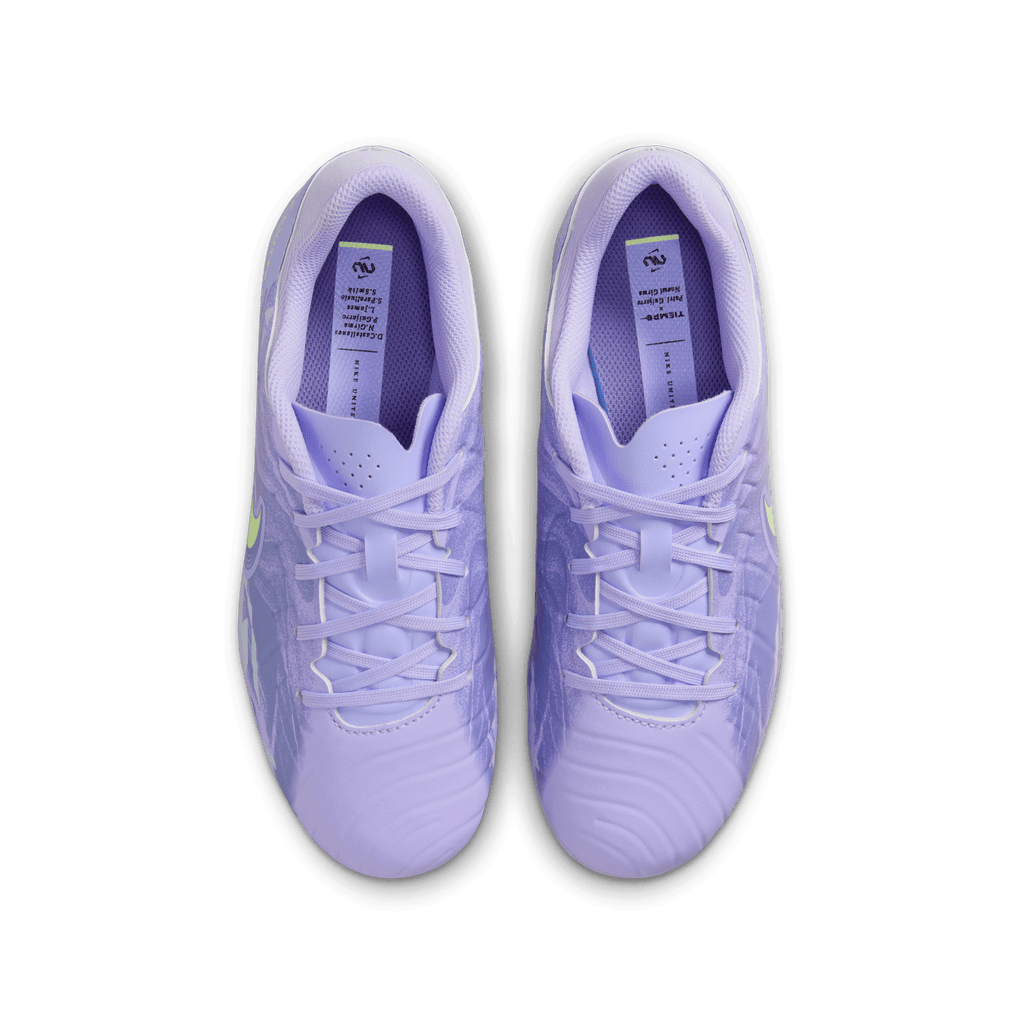 Nike United Jr. Tiempo Legend 10 Academy-Purple Agate/Barely Volt product image 4, provided for visual reference and product