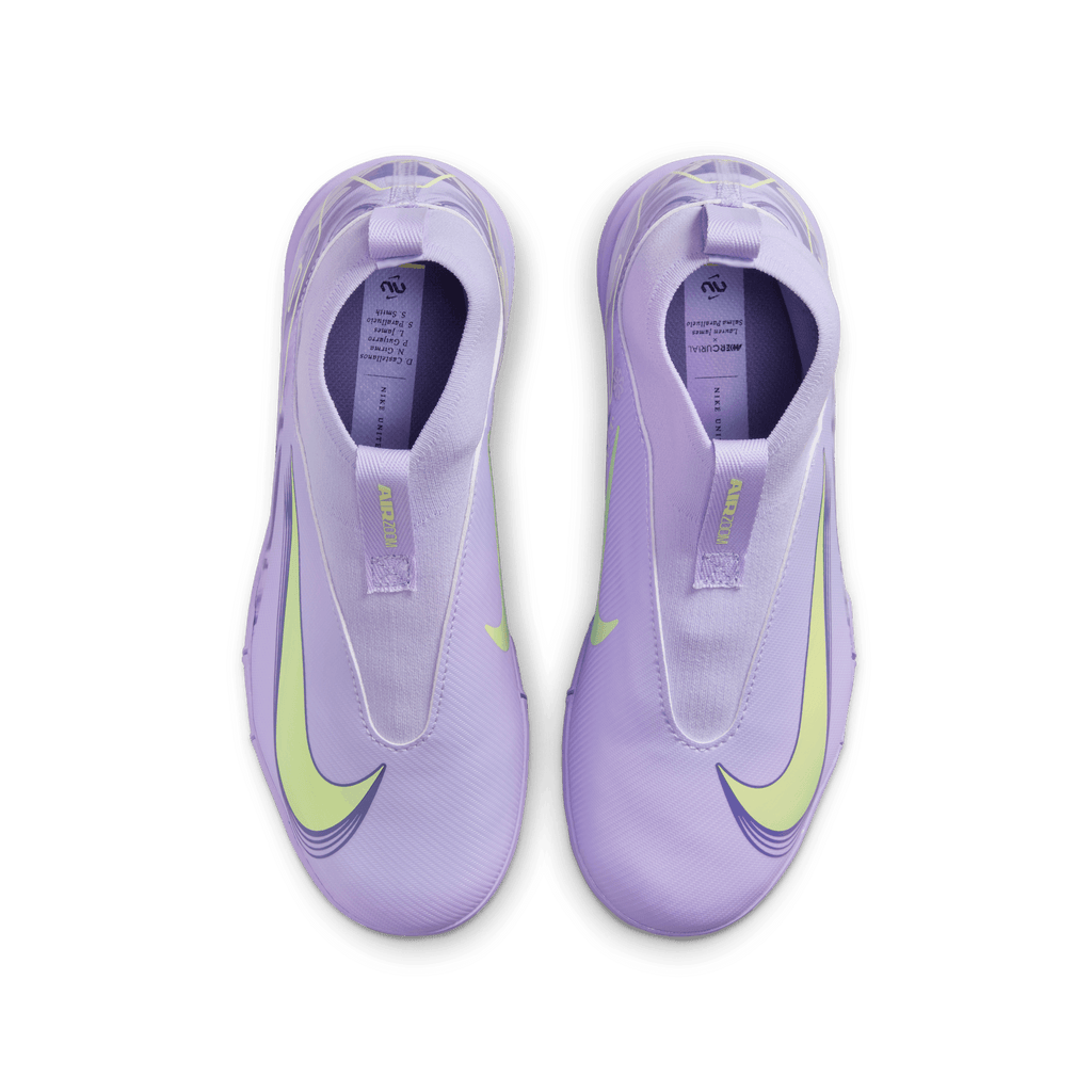 Nike United Jr. Mercurial Superfly Turf 10 Academy-Purple Agate/Barely Volt product image 3, provided for visual reference
