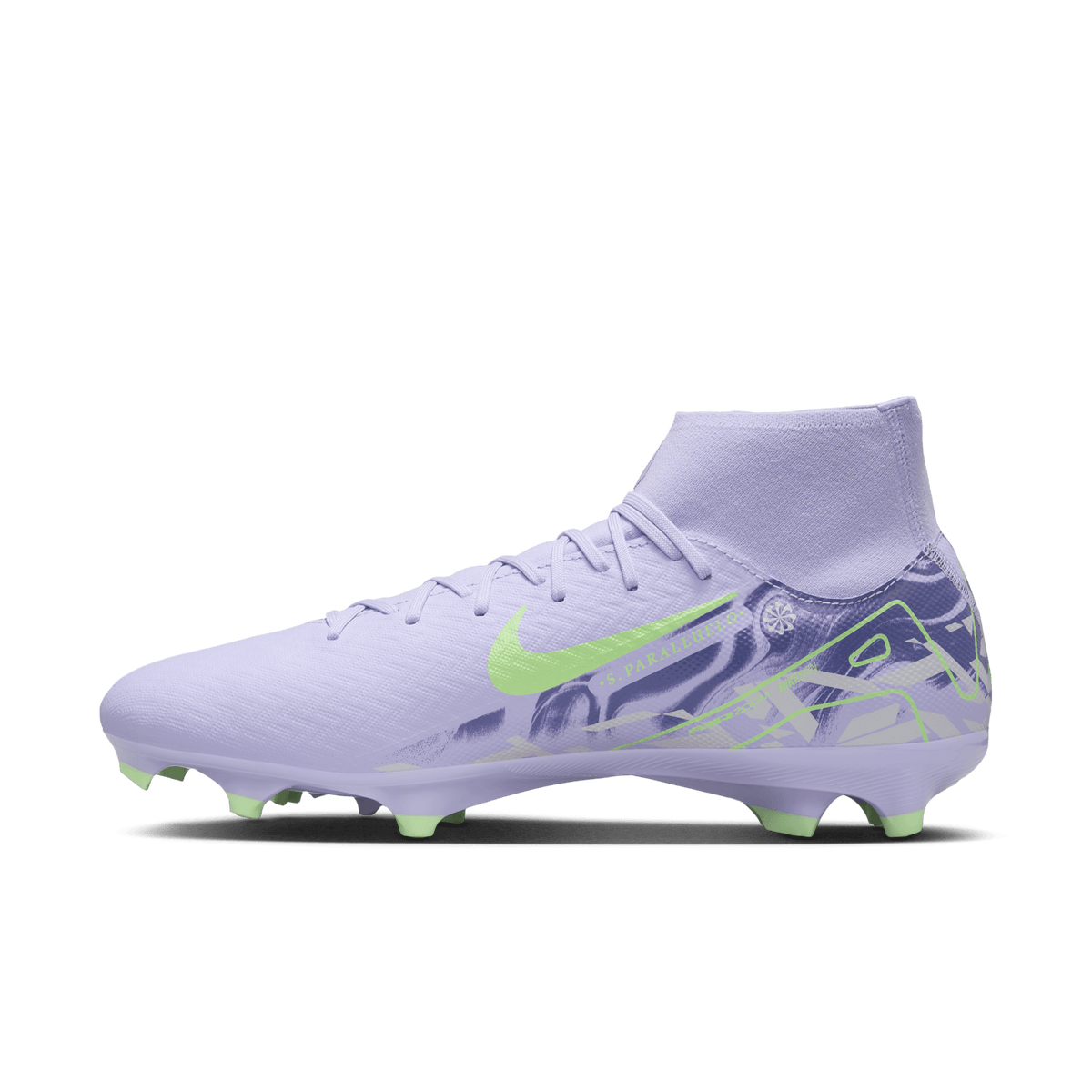 Nike Youth United Mercurial Superfly 10 Academy-Purple Agate/Barely Volt product image 2, provided for visual reference and