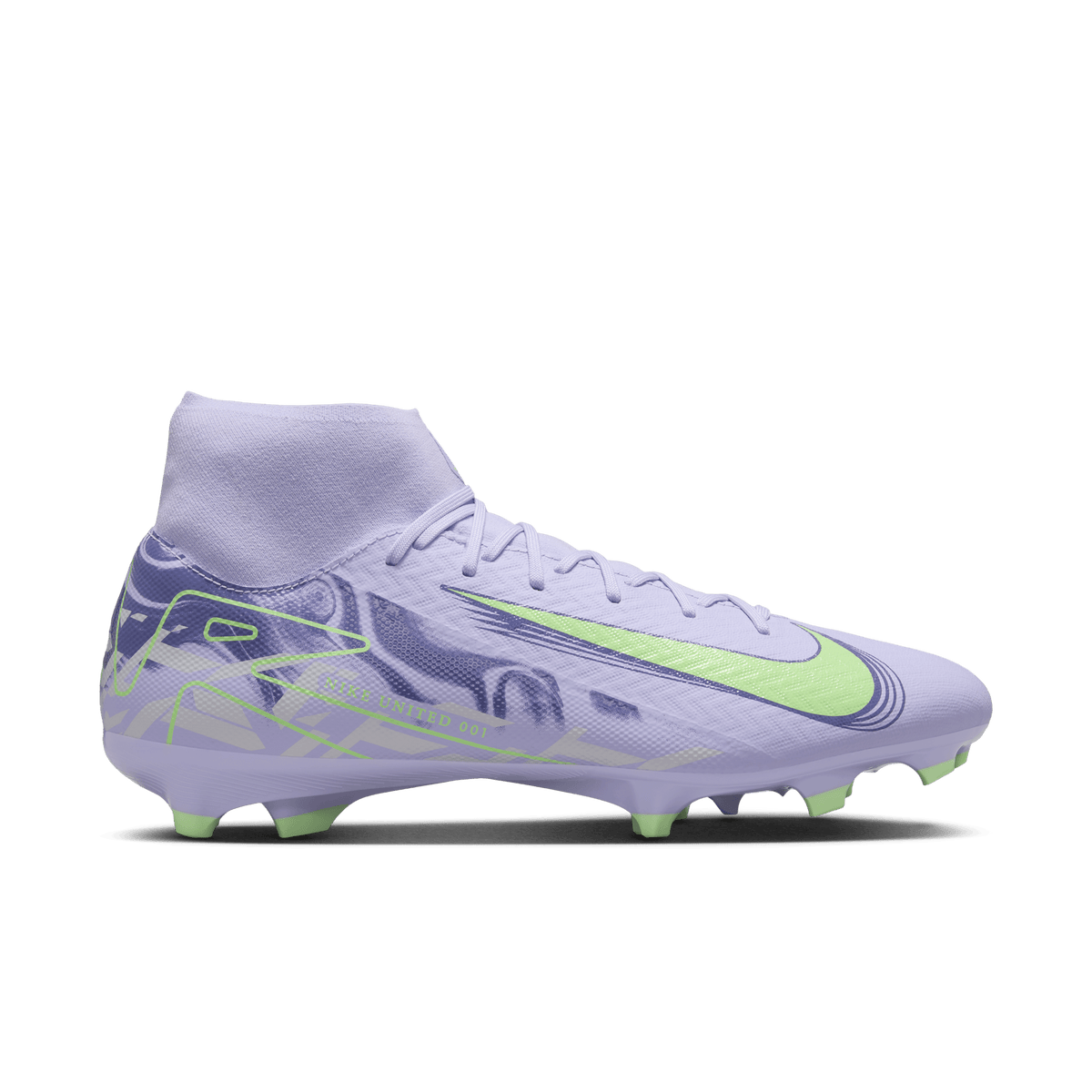 Nike United Mercurial Superfly 10 Academy-Purple Agate/Barely Volt product image 1, provided for visual reference and