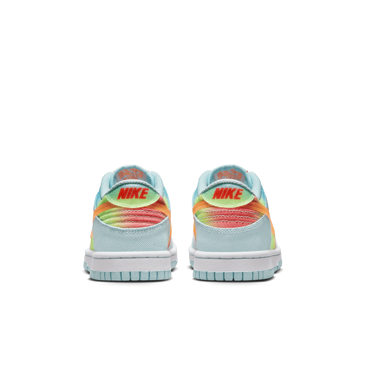 Nike Big Kid's Dunk Low Shoes - Glacier Blue/Total Orange/Lemon Twist product image 4, provided for visual reference and